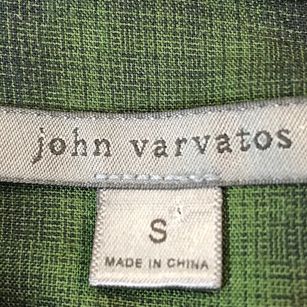 John Varvatos Black & Green Plaid Button Down Shirt 3/4 Sleeve Size S - Picture 6 of 6